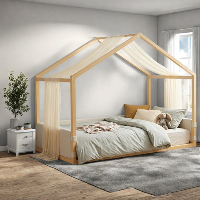 Lits à baldaquin modernes, structure en bois aggloméré contreplaqué, gaze respirante pour la chambre à coucher