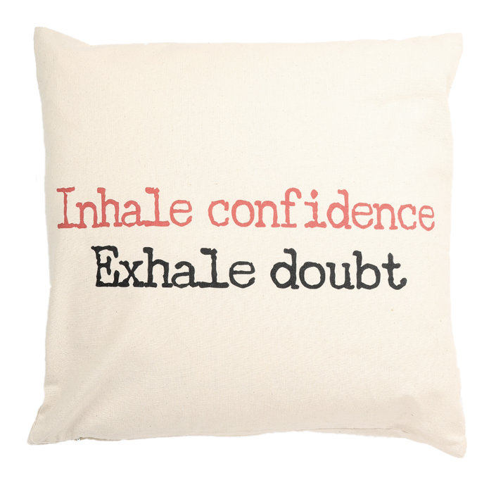 Coussin en coton Yoga, Plumes, H 18 po x l 18 po x P 6 po
