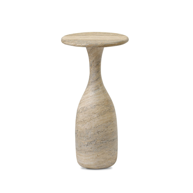 Cora End Table, Textured Sandy Gray