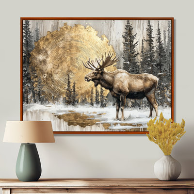 Glenis Golden Moose In The Winter Landscape III - Orignal, art mural