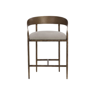 Upholstered Stool with Metal Frame