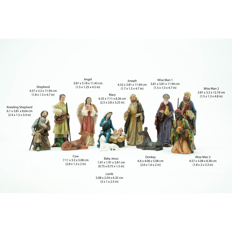 12 Piece Nativity Figurine Set