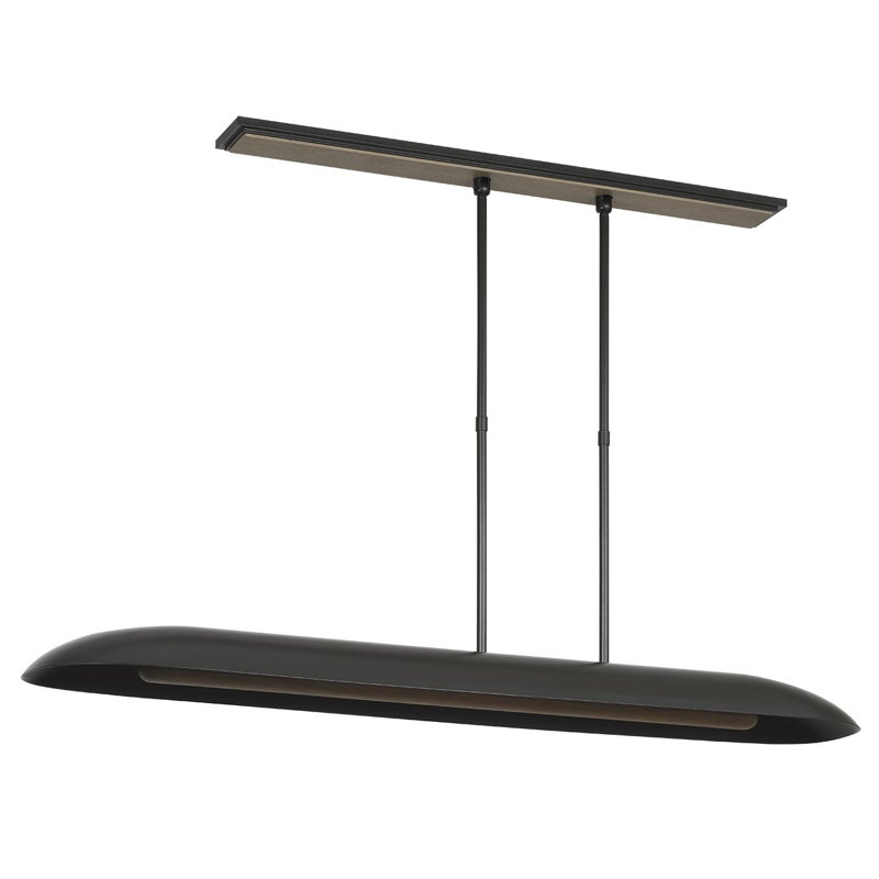 Anne-Marie Barton Remi 60" Linear Pendant, Matte Carbon and Warm Walnut