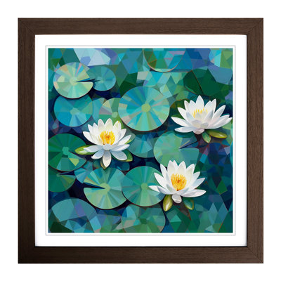 Water Lily Pond Geometric - Framed Print