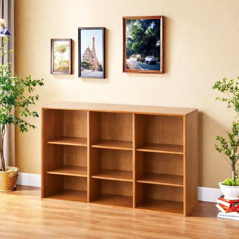 Bibliothèque tendance de style classique, (3 tablettes) H 27,5 po x l 47,2 po x P 12,5 po, Brun