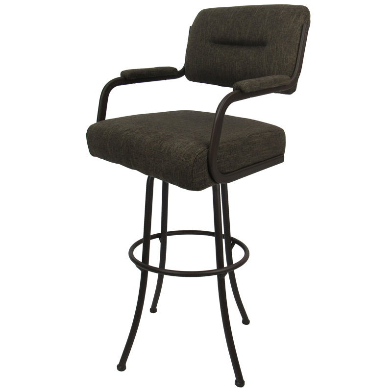 Tabouret de comptoir pivotant 26 po Melvin, Coffee, Brun Sanora, Bar Stool (34" Seat Height)