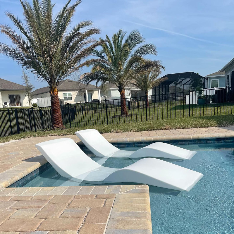 Wrought Studio In-pool Chaise Lounger for 0-9 In. of Water, White