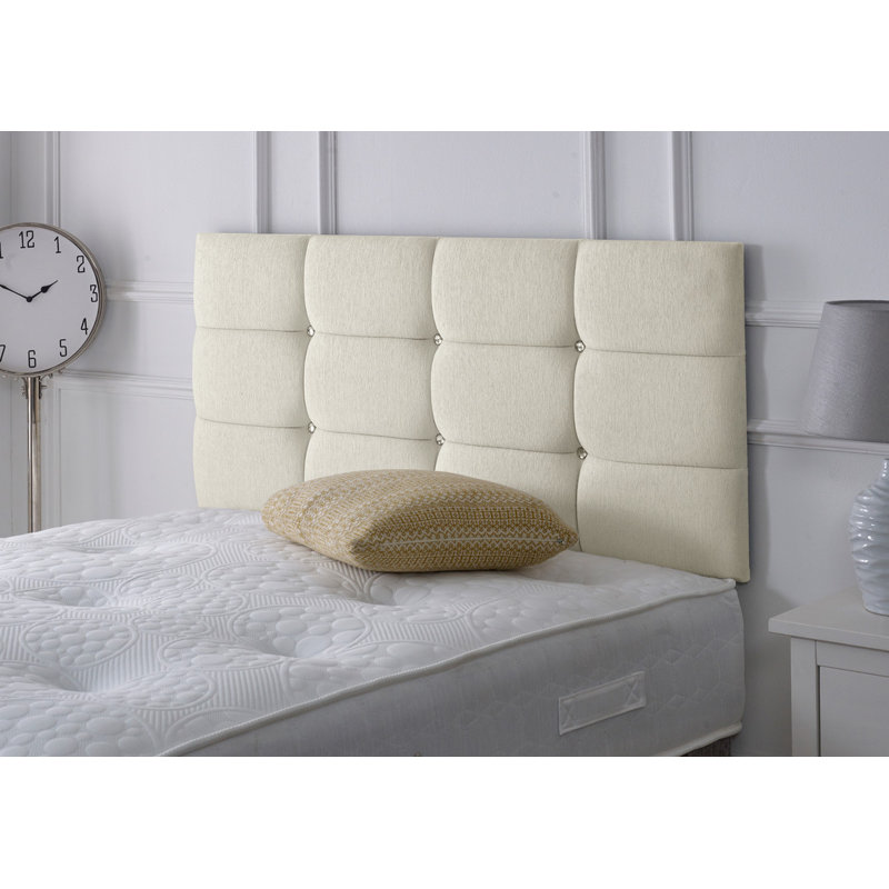 Upholstered Headboard, Small Single (2'6), Ivory Chenille