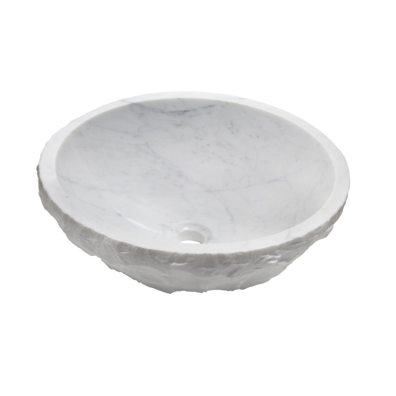 Lavabo de salle de bain vasque circulaire fait à la main Carrara