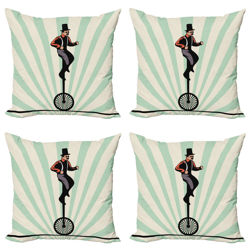 Ensemble de 4 coussins décoratifs Ambesonne Retro, 16 po x 1 po