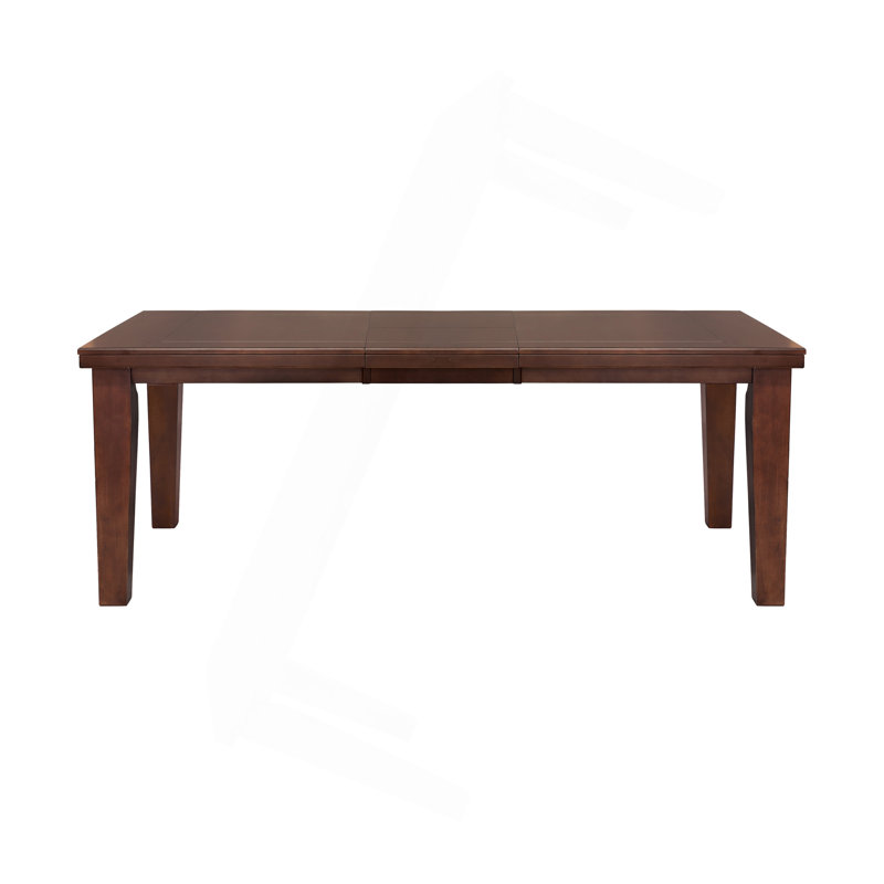 Table de salle à manger rectangulaire 1 pièce en chêne foncé avec rallonge de rangement en bois