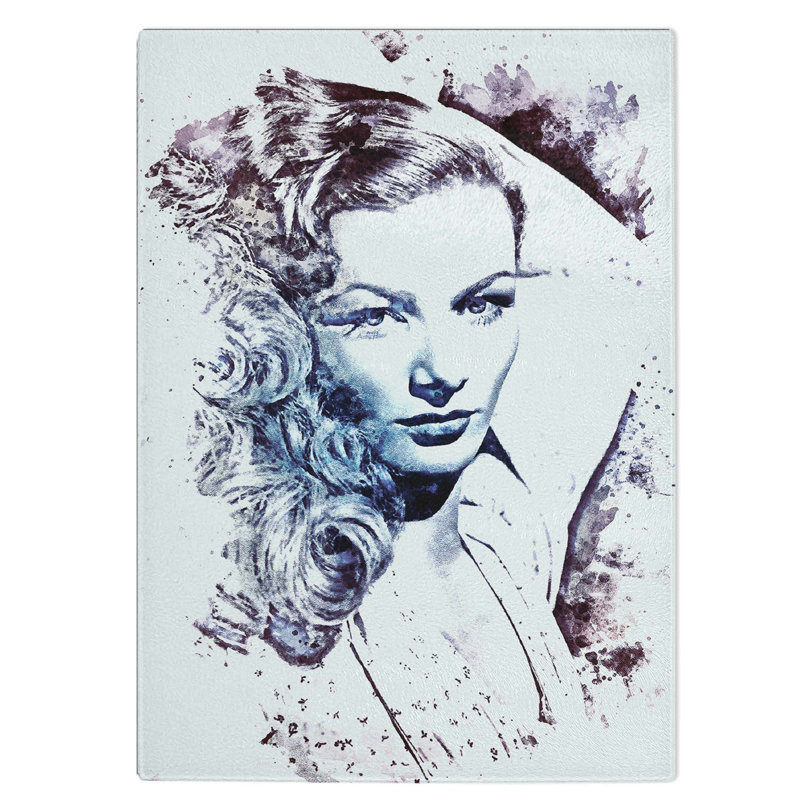 Tempered Glass Veronica Lake in Abstract Chopping Board, 28.5 cm W x 39 cm L