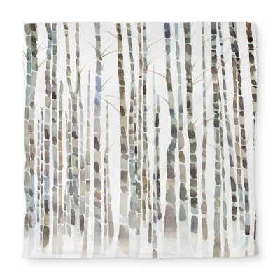 Birch Trees Forest Gray Duvet Cover Queen - Home Decor