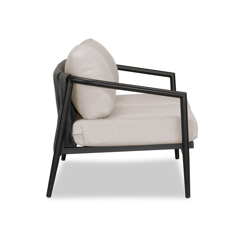 Olio Outdoor 2 - Seat Loveseat, Cast Silver Sunbrella®, Black