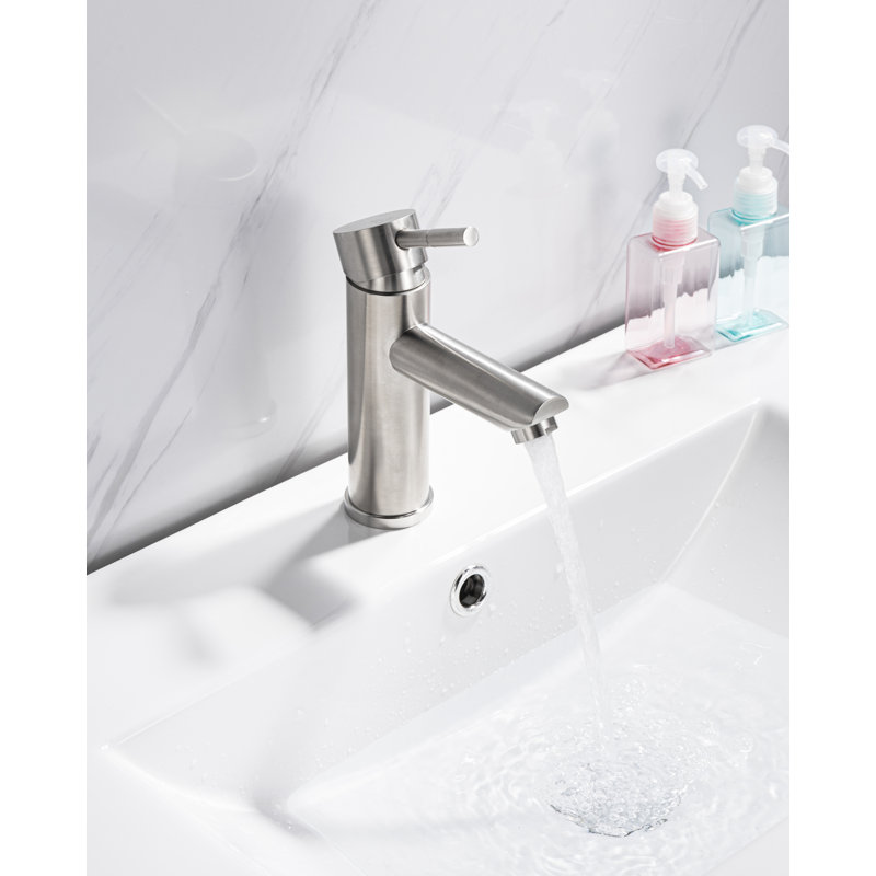 Single Hole Single Handle Bathroom Faucet, Brushed Nickel