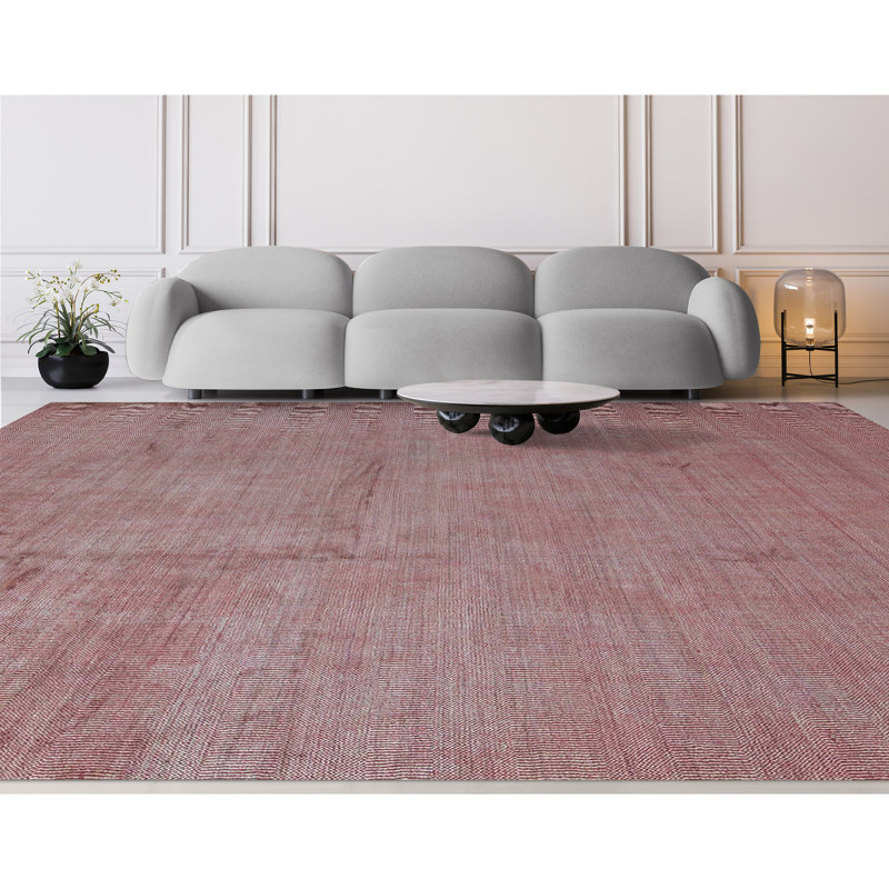 Wool Area Rug in Light Red