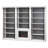 Three 8' Tall Bookcase Wall With Fireplace and Ladder, Storage Organizer, Display Shelf for Office