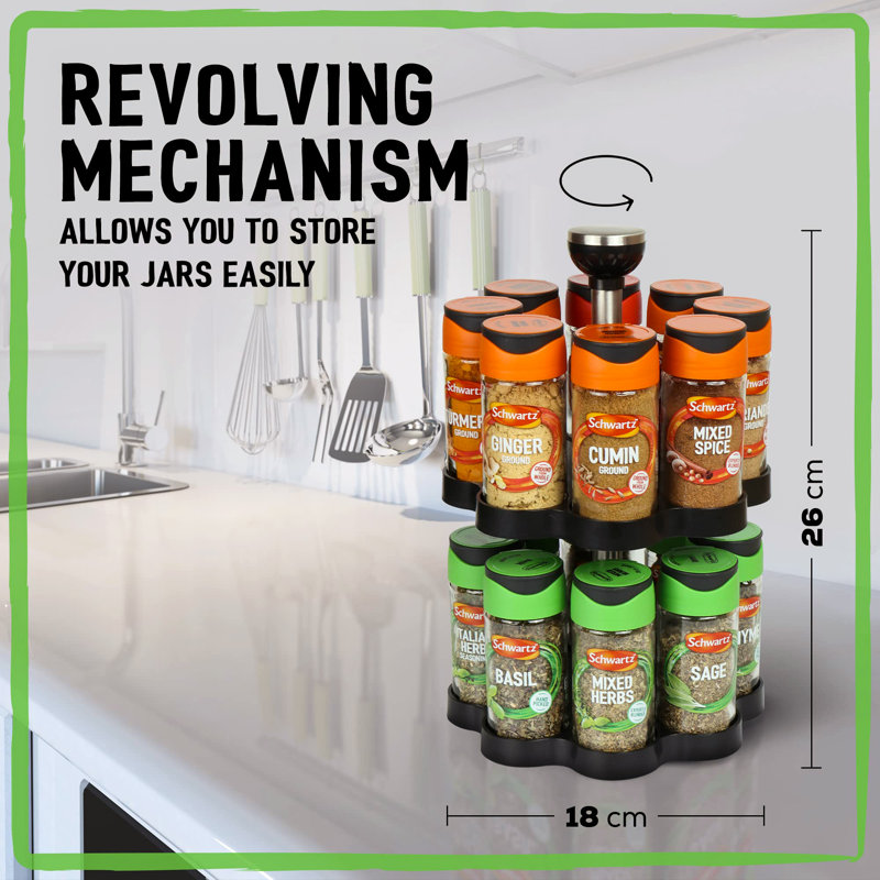 Freestanding Spice Jar & Rack Set
