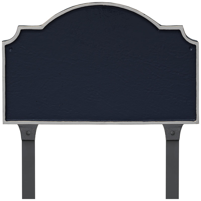 Vanderbilt 2-Line Lawn Address Sign, Navy/Silver