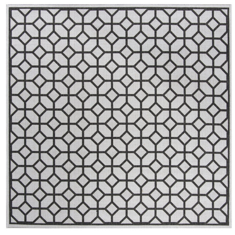 Kelli 100 Performance Geometric Indoor/Outdoor Area Rug, Square 6'7"