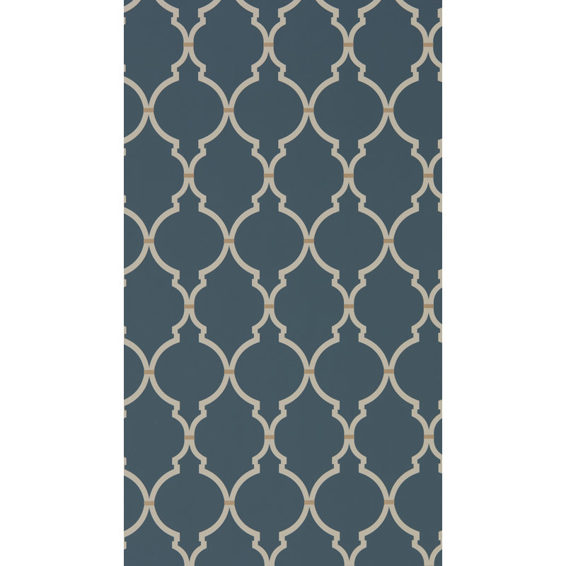 Empire Trellis 10.05m x 52cm Matte Wallpaper Roll, Blue