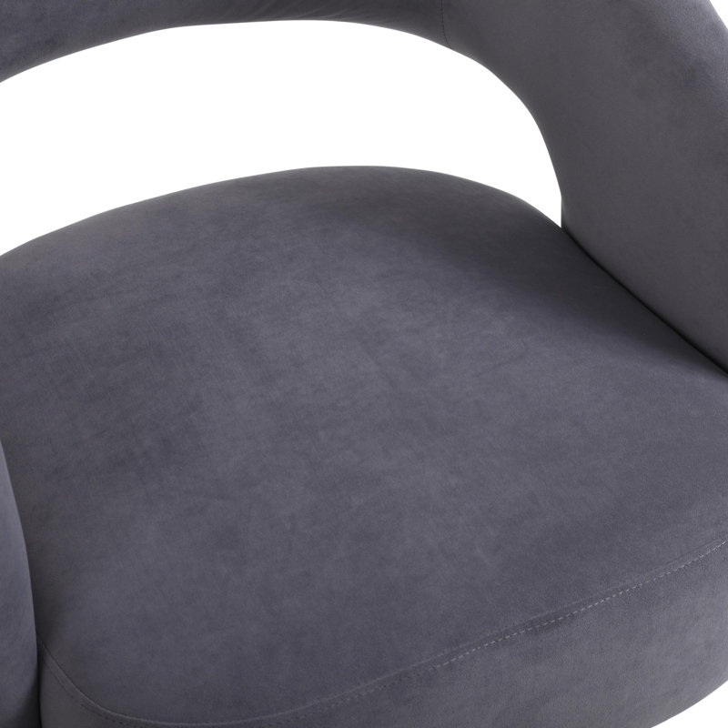 Swivel Accent Chair, Armchair, Single Chair For Living Room, Gray Velvet