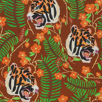 Pradesh Tiger Cotton/Linen Fabric
