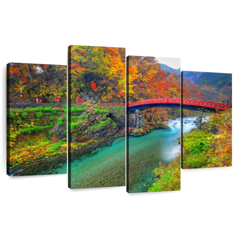 Pont Lilie Shinkyo en automne, H 22 po x l 36 po