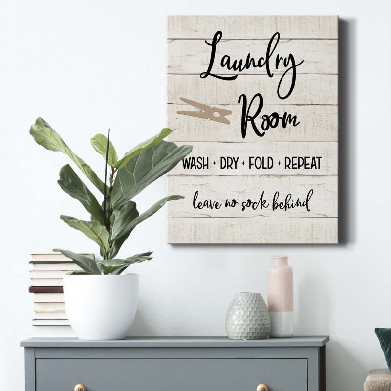 Laundry Laundry I - reproduction d'art textuel sur toile tendue, H 36 po x l 24 po x P 1 po