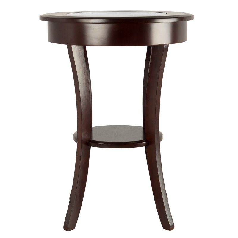  Cassie Round Accent Table with Glass