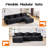 120" W Boneless 3 Seater L-shaped Chenille Boneless Modular Sectional Sofa with Ottoman-190622644