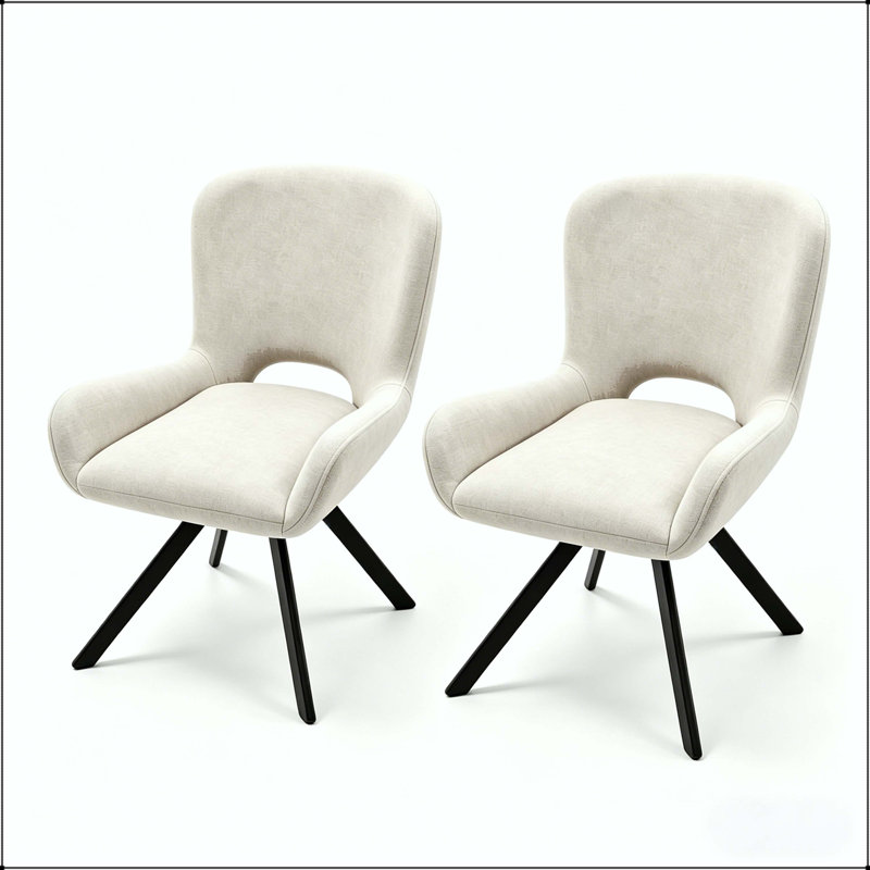 Chaise de salle à manger en tissu avec coutures Smile Line - ensemble de 2