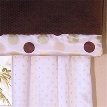 Ash Cotton Blend Polka Dots Tailored Window Valance