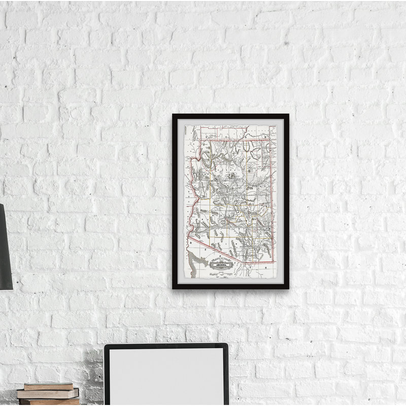 Vue d'ensemble de la carte blanche - Reproduction d'art graphique sur papier encadré, H 24 po x l 16 po x P 1,5 po
