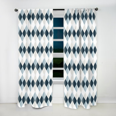 Nordic Geometric Serenity - Abstract Curtain - Room Darkening Geometric Shapes Curtain - 1 Panels