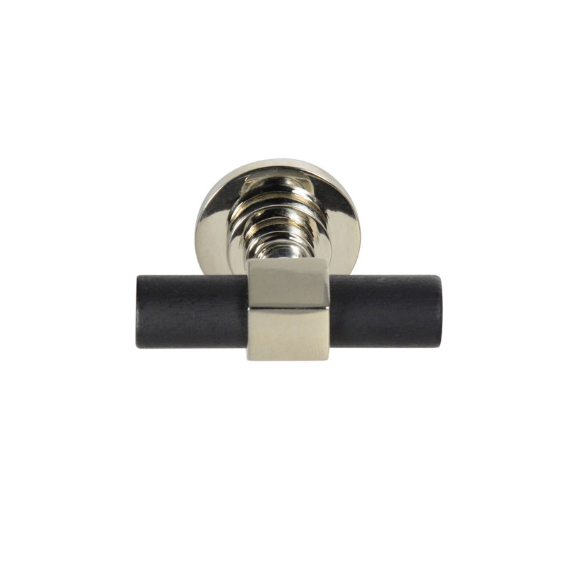Poignée barre 1 3/4 po, Noyer noir, Nickel poli