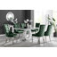 Scottsmoor Halo Dining Table Set in Modern High Gloss with 6 Luxury Velvet Dining Chairs