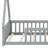 Children Tent-Shaped Floor Bed With Protective Guardrails-2036190917-2036190915