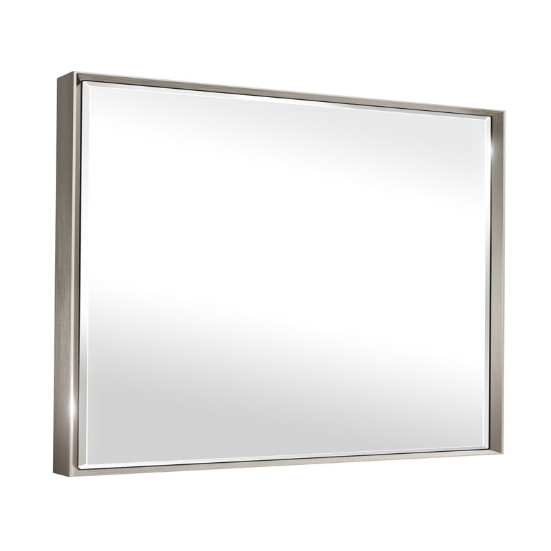 Miroir de salle de bain mural Lohoski, 36 po x 48 po, Nickel brossé