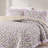 Lola Block Print Ruffle Reversible Floral Quilt Purple/Yellow 3Pc Set-111355645