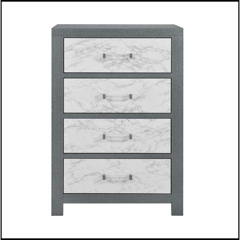 Commode grise avec 4 tiroirs