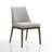 7-Piece Dining Table Set, Seats 6, 82.7" Oak Table with Black X-Shape Metal Legs & 6 Grey Curved-Back Chairs