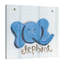 « happy blue éléphant », art sur toile-20026461