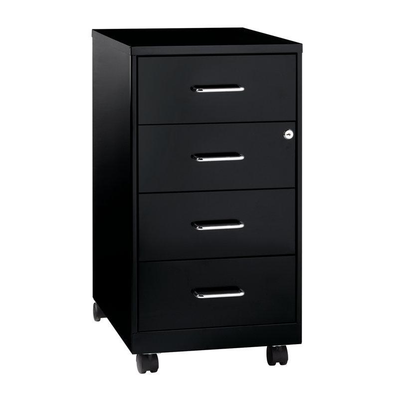 Bottorff 14.25'' Wide 4 -Drawer Mobile Steel File Cabinet, Black