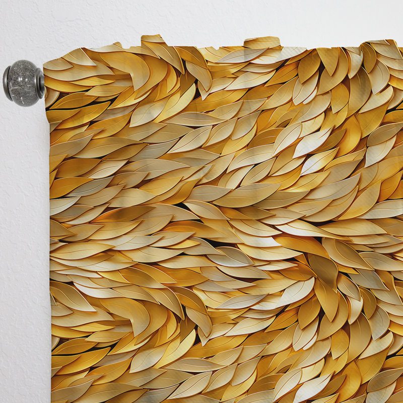 Gold Fish Scales - Abstract Marble Curtain - Velvet Room Darkening - 1 Panel, 52" W x 108" L