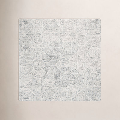 Linsly Light Green Ivory Hand-Tufted Wool Rug