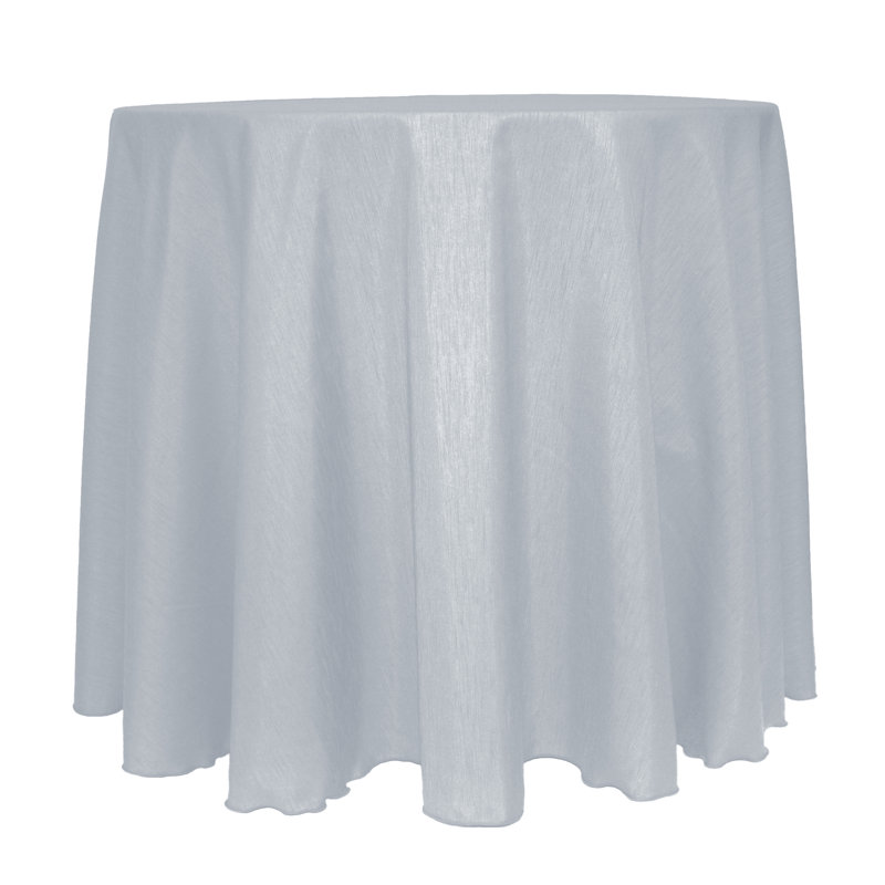 Solid Color Round Tablecloth, 120" x 120", Silver, 3 Pack