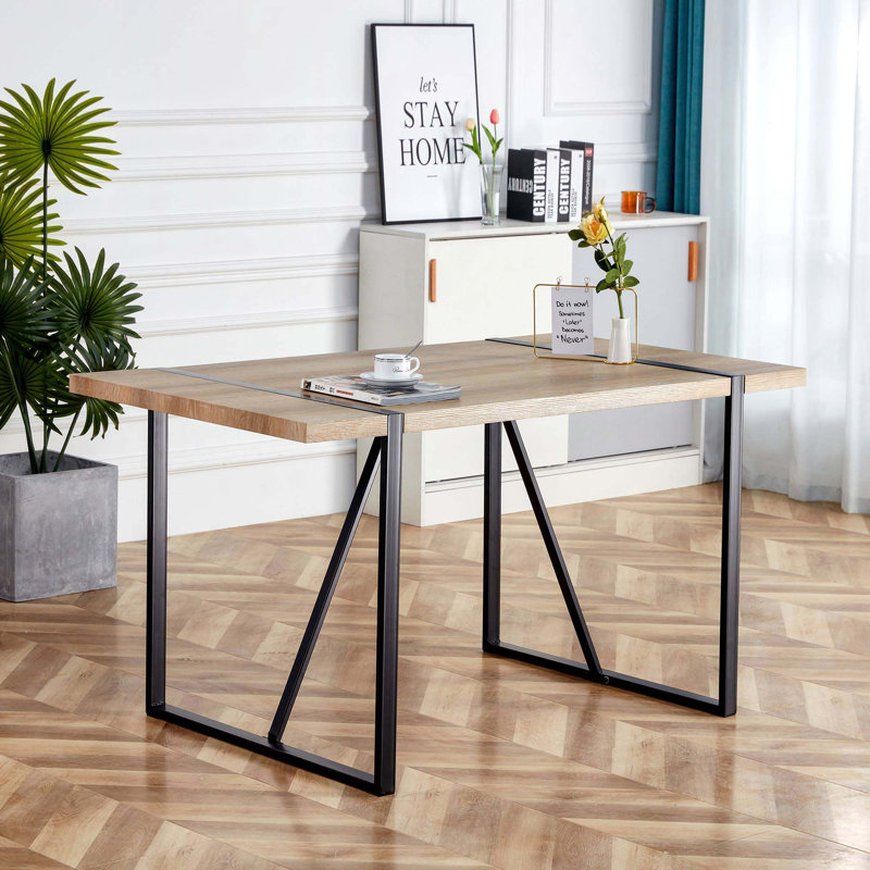 Tables de salle à manger, Noir, Brun rustique, H 29,9 po x L 55,1 po x l 31,4 po