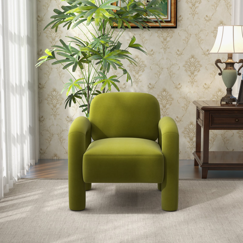 Velvet Armchair, Green