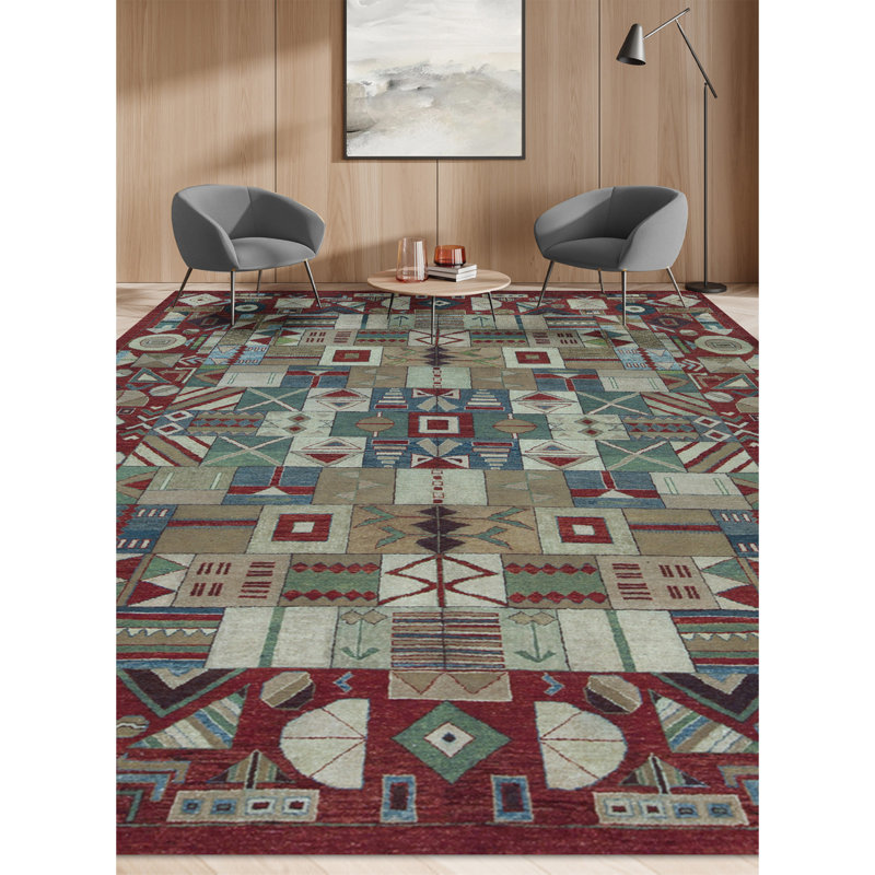 Afghan Geometric Area Rug, Rectangle 7'10" x 9'6"